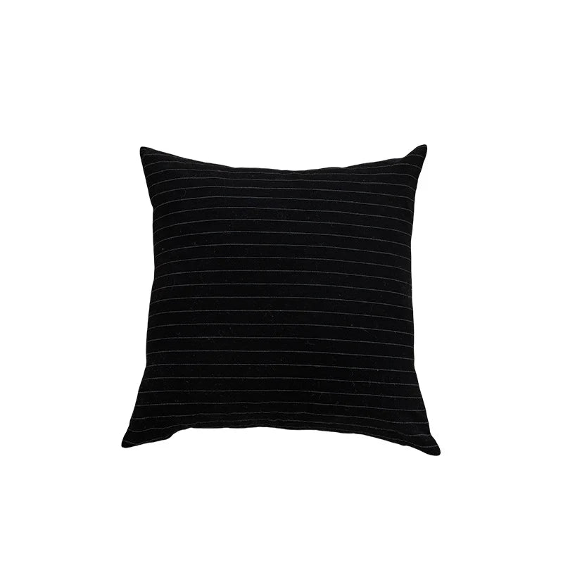Lumbar Cushion Cover Knit Cotton Hidden Zipper Machine Washable