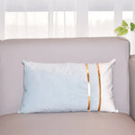 Lumbar Cushion Cover Velvet-Blend Front & Double Gold Stripes