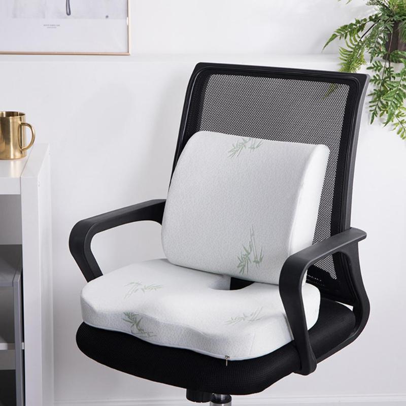Lumbar Cushion Ergonomic Memory Foam Breathable Universal Fit