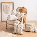 Lumbar Pillow Cover Cotton-Linen Loop-Tufted Machine Washable