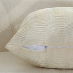 Lumbar Pillow Cover Gathered Pleat Velvety Polyester Blend Concealed Zipper