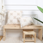 Lumbar Pillow Cover Hand-Tufted Cotton-Linen Concealed Zipper