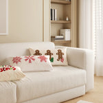 Lumbar Pillow Cover Merry Christmas Print Microfiber & Hidden Zipper