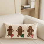 Lumbar Pillow Cover Merry Christmas Print Microfiber & Hidden Zipper
