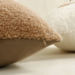 Lumbar Pillow Cover Plush Sherpa & Raised Applique Hidden Zipper