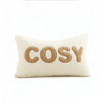 Lumbar Pillow Cover Plush Sherpa & Raised Applique Hidden Zipper