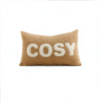Lumbar Pillow Cover Plush Sherpa & Raised Applique Hidden Zipper