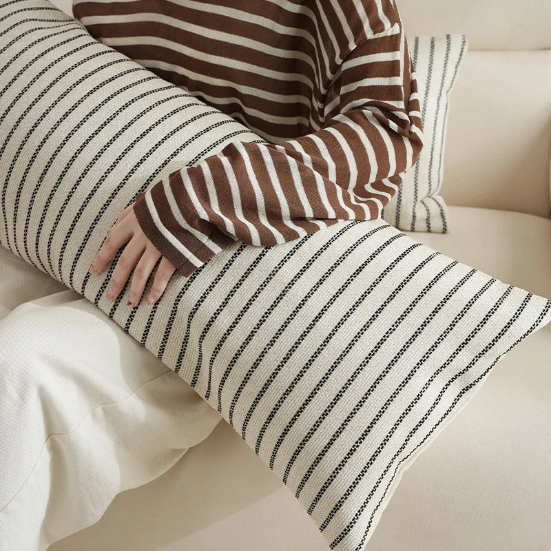 Lumbar Pillow Cover Textured Linen-Look Removable & Washable