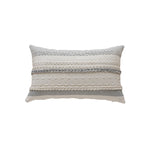 Lumbar Pillow Cover Woven Cotton Braided Trim Hidden Zipper