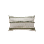 Lumbar Pillow Cover Woven Cotton Braided Trim Hidden Zipper