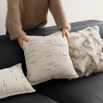 Lumbar Pillow Linen-Like Texture Structured Support Removable Zipper Cover
