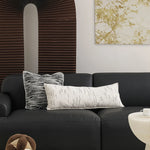 Lumbar Pillow Linen-Like Texture Structured Support Removable Zipper Cover