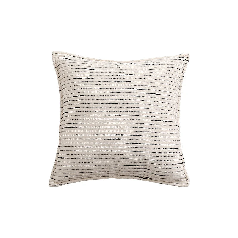 Lumbar Pillow Linen-Like Texture Structured Support Removable Zipper Cover