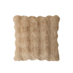 Lumbar Pillow Plush Faux Fur Wavy Quilted 30x50 cm