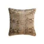 Lumbar Pillow Plush Faux Fur Wavy Quilted 30x50 cm