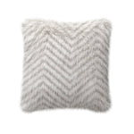 Lumbar Pillow Plush Faux Fur Wavy Quilted 30x50 cm