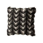 Lumbar Pillow Plush Faux Fur Wavy Quilted 30x50 cm