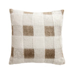 Lumbar Pillow Plush Faux Fur Wavy Quilted 30x50 cm