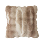 Lumbar Pillow Plush Faux Fur Wavy Quilted 30x50 cm