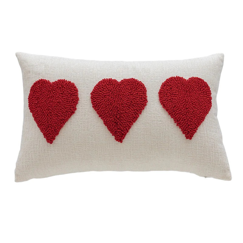 Lumbar Pillow Tufted Letter Plush Fill & Removable Cover