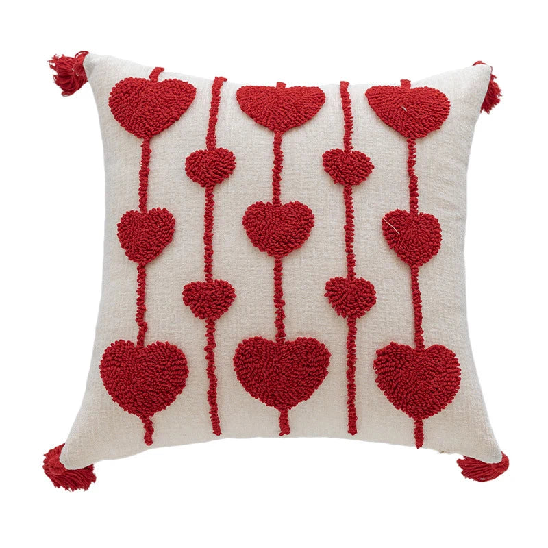 Lumbar Pillow Tufted Letter Plush Fill & Removable Cover