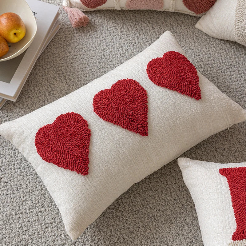 Lumbar Pillow Tufted Letter Plush Fill & Removable Cover