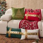 Lumbar Pillow Velvet Foil-Block Print & Down-Alternative Insert