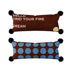 Lumbar Pillow Velvet Jacquard Checkerboard 12 x 28