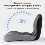 Lumbar Seat Cushion Ergonomic L-Shaped Memory Foam Removable Cover