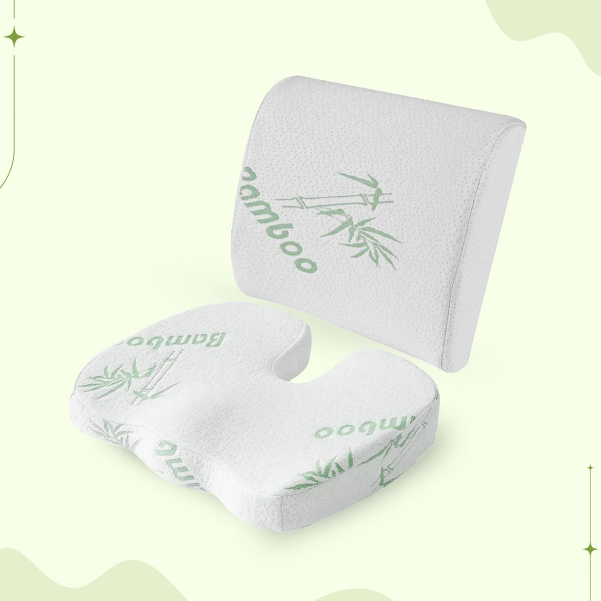 Lumbar & Seat Cushion Ergonomic Memory Foam Universal Fit