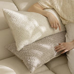 Lumbar Support Pillow Extra-Long Contoured Removable Boucle Cover