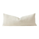 Lumbar Support Pillow Extra-Long Contoured Removable Boucle Cover