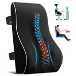 Lumbar Support Pillow Memory Foam Adjustable Straps Ergonomic Back Support