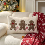 Lumbar Throw Pillow Tufted Chenille Woven Cover & Piped Edge