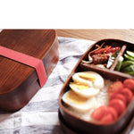 Lunch Box Wooden Removable Divider Secure Strap