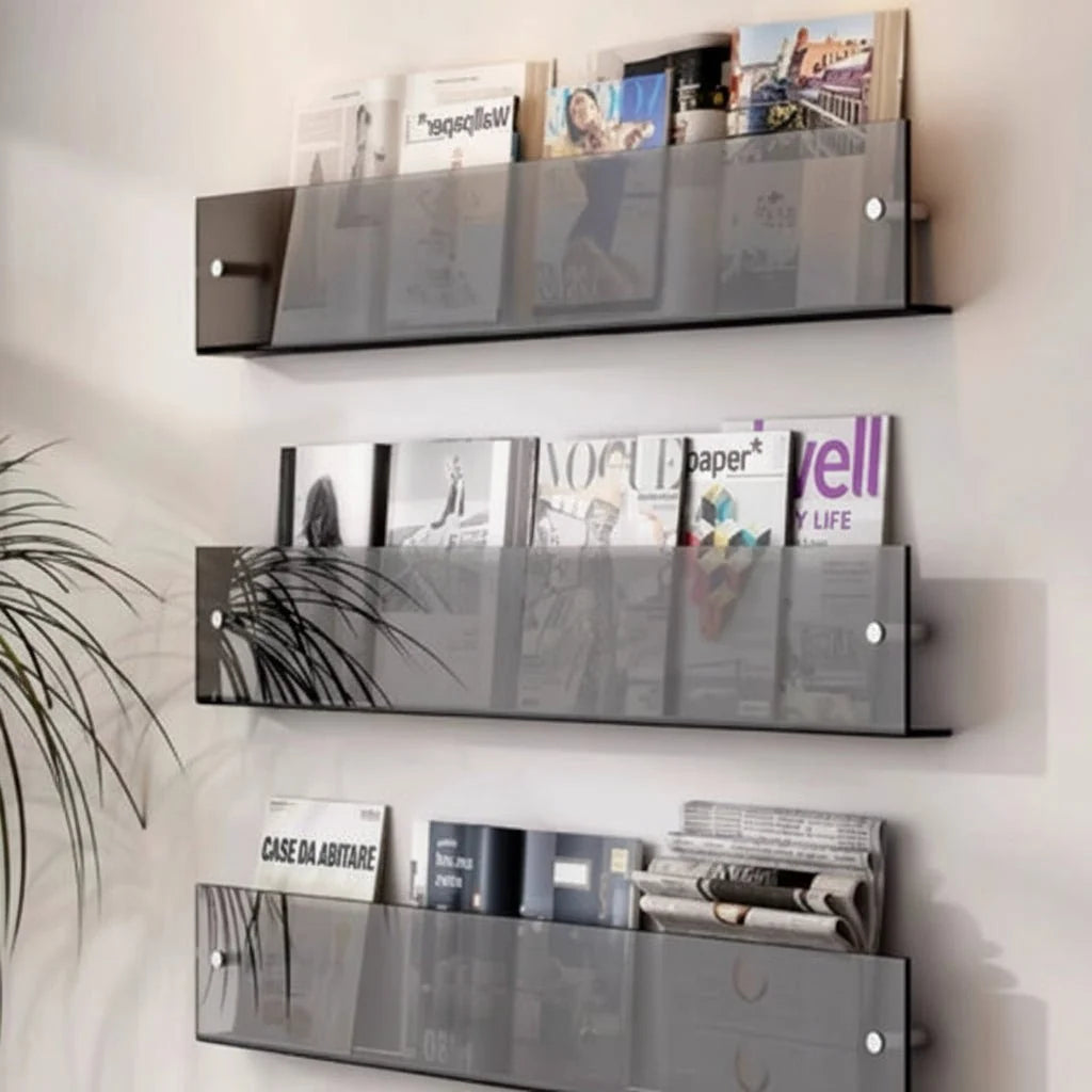 Magazine Holder Acrylic Wall-Mounted Space-Saving Storage