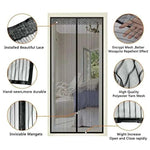 Magnetic Mesh Screen Door Tear Resistant Auto Closure Pet Friendly