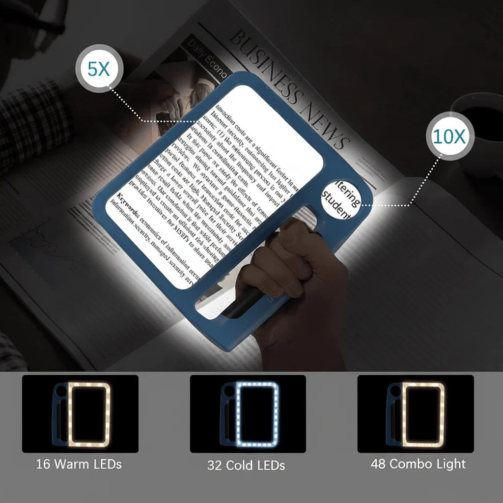 Magnifying Glass 5x/10x With 48 LED Lights