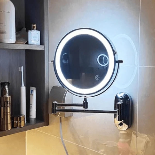 Makeup Mirror Dimmable LED 3×–10× Magnification Rechargeable Cordless