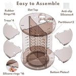 Makeup Organizer 360° Rotating Adjustable Shelves & Lipstick Slots