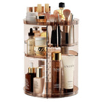 Makeup Organizer 360° Rotating Adjustable Shelves & Non-Slip Base
