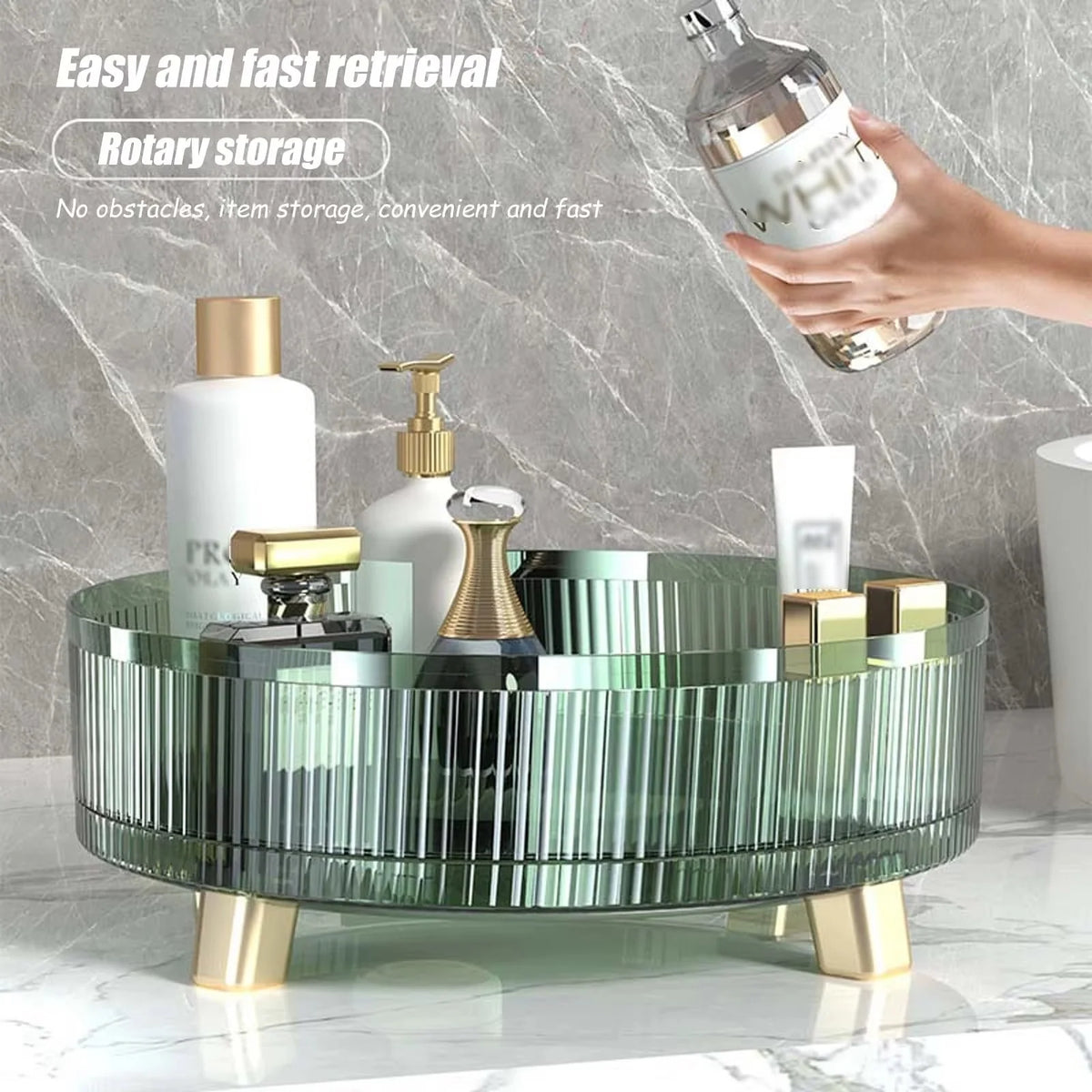 Makeup Organizer 360° Rotating Clear Plastic Space-Saving