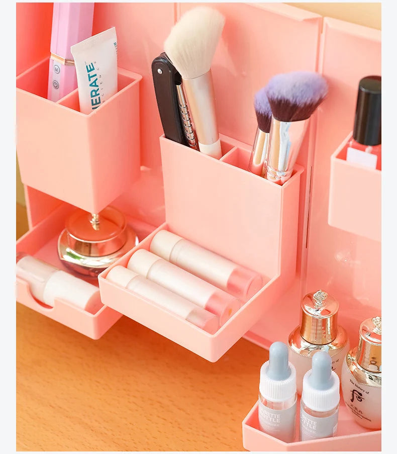 Makeup Organizer Box Foldable ABS Compact