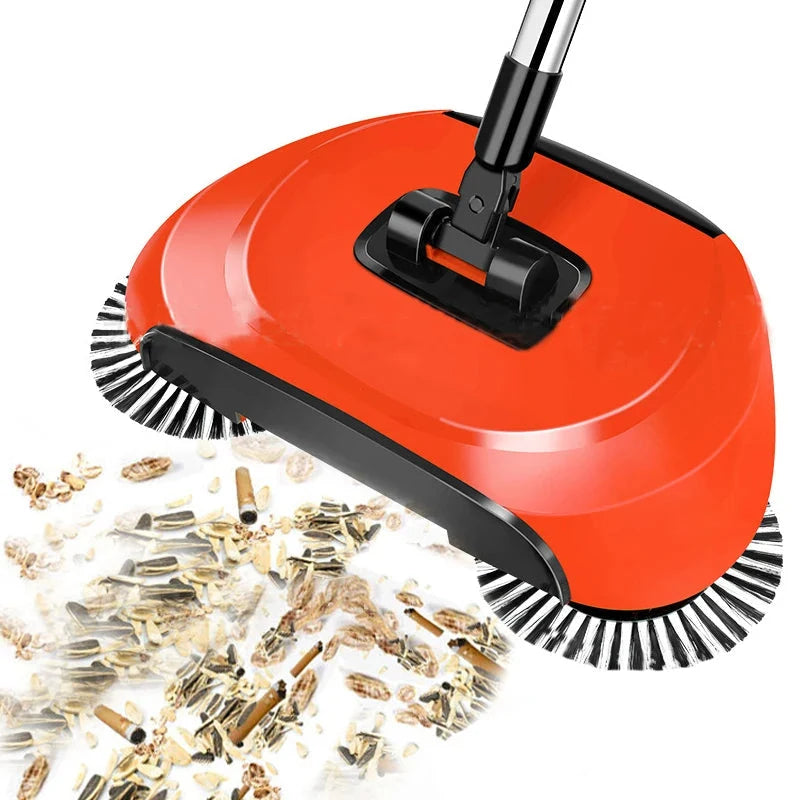 Manual Broom 2-in-1 Rotating Brush & Mop