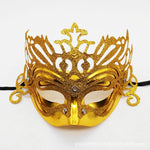 Masquerade Mask Lace-Like Pattern Glitter Details Adjustable Strap
