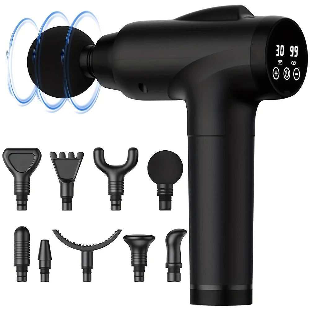 Massage Gun Cordless 30 Speeds & 10 Heads