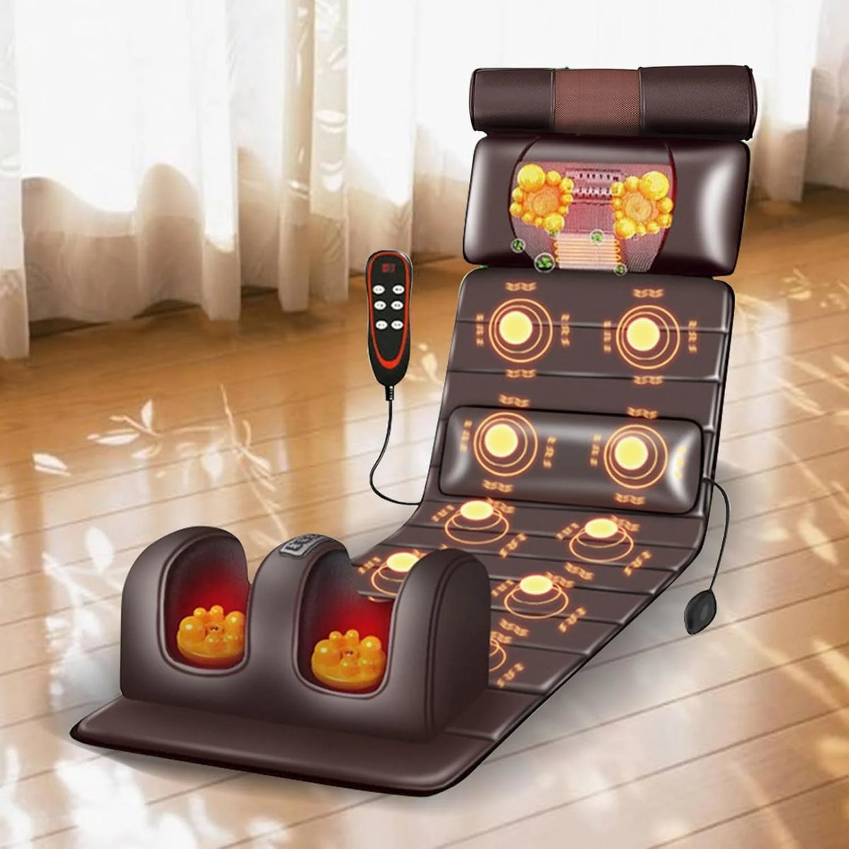 Massage Mat Full-Body Heat, Vibration & Kneading Foldable