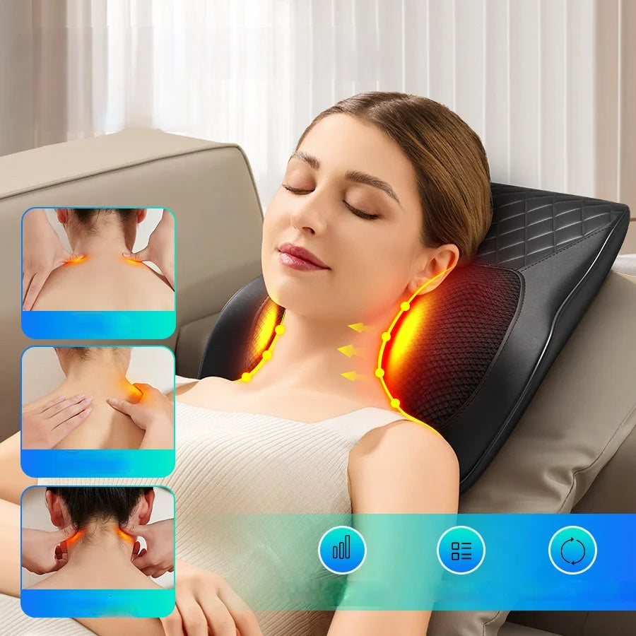 Massage Pillow Heated Infrared Shiatsu Neck & Back