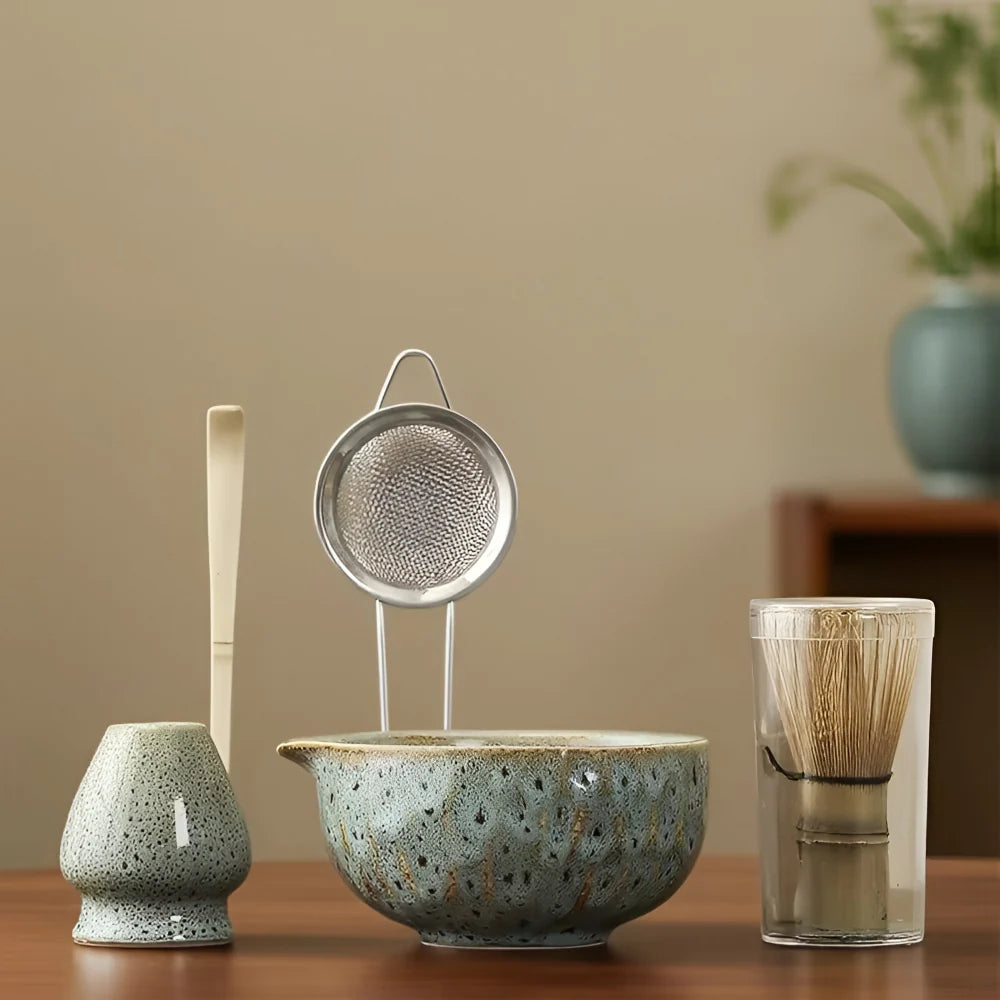 Matcha Tea Set Ceramic Bowl Set of 5