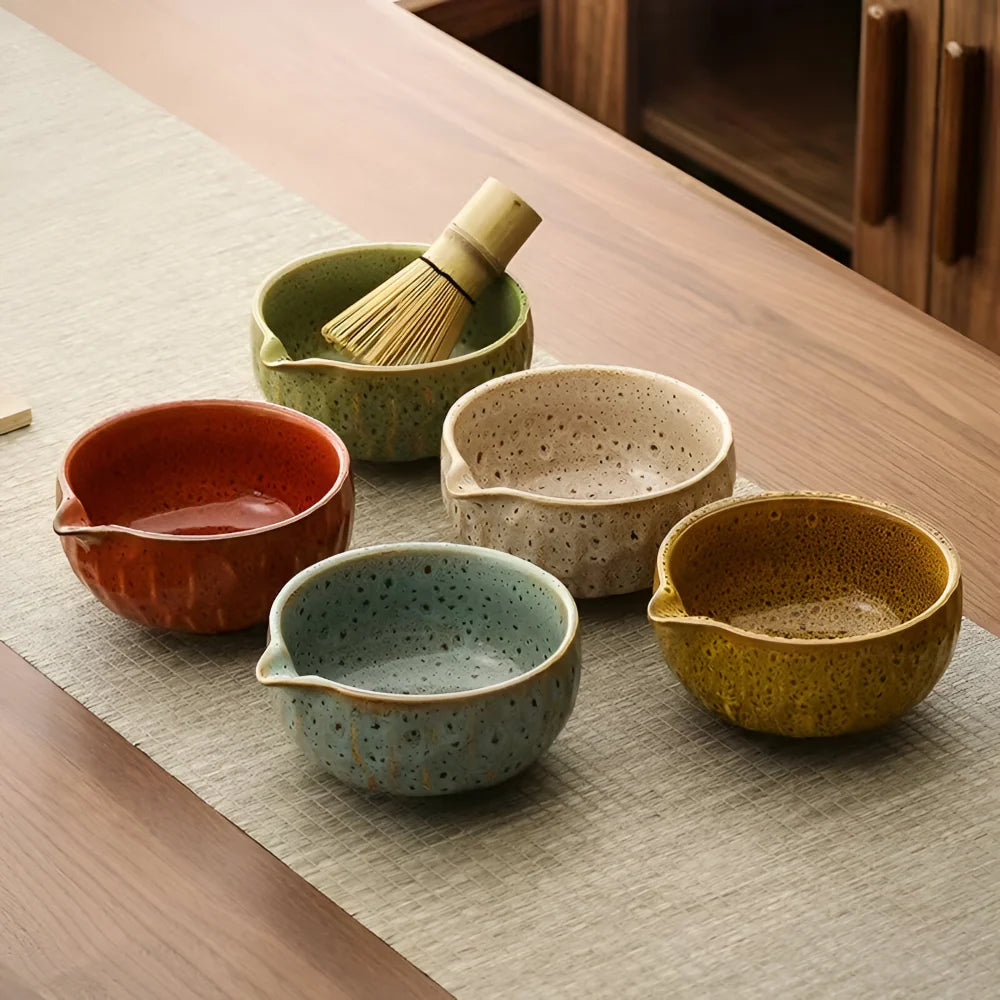 Matcha Tea Set Ceramic Bowl Set of 5